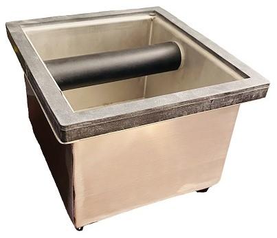 Rattleware Metal Knock Box Set with Brushed Stainless Steel Holder, 6" x 5.5" x 4"